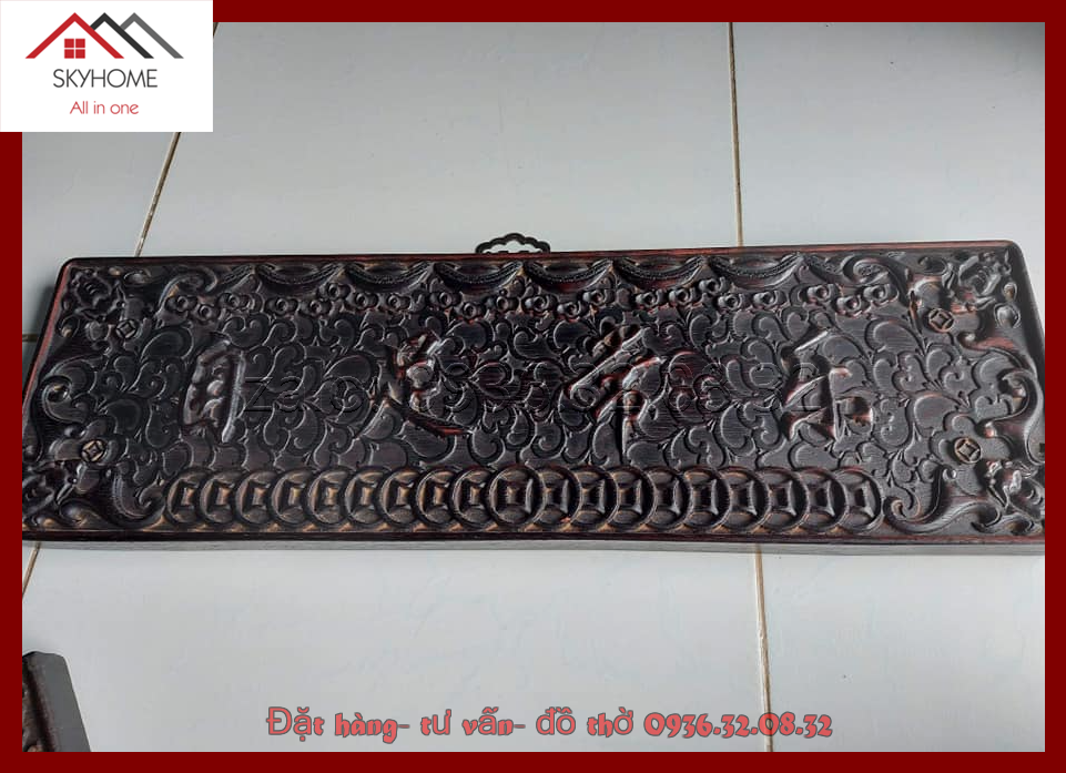 Hoành phi gỗ phòng thờ chữ Tự túc thường lạc